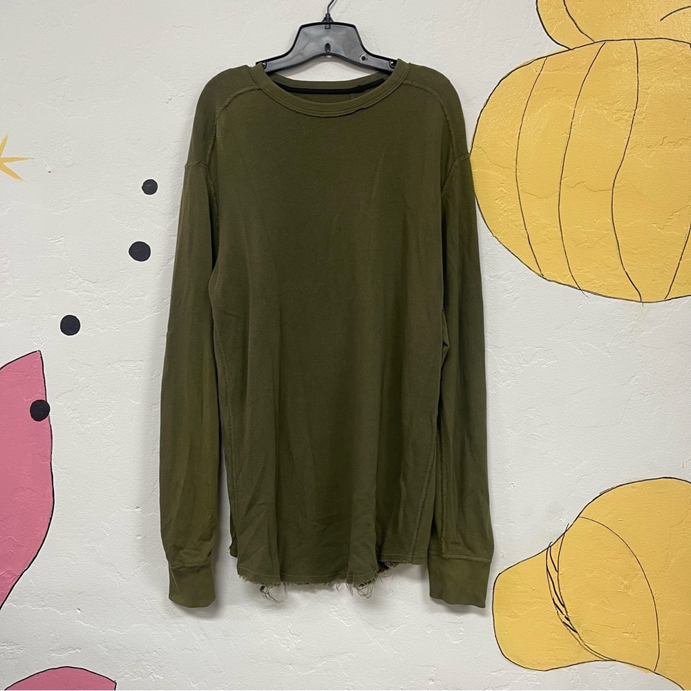 Men’s Rag & Bone Knit Thermal Long Sleeve Shirt Size Large